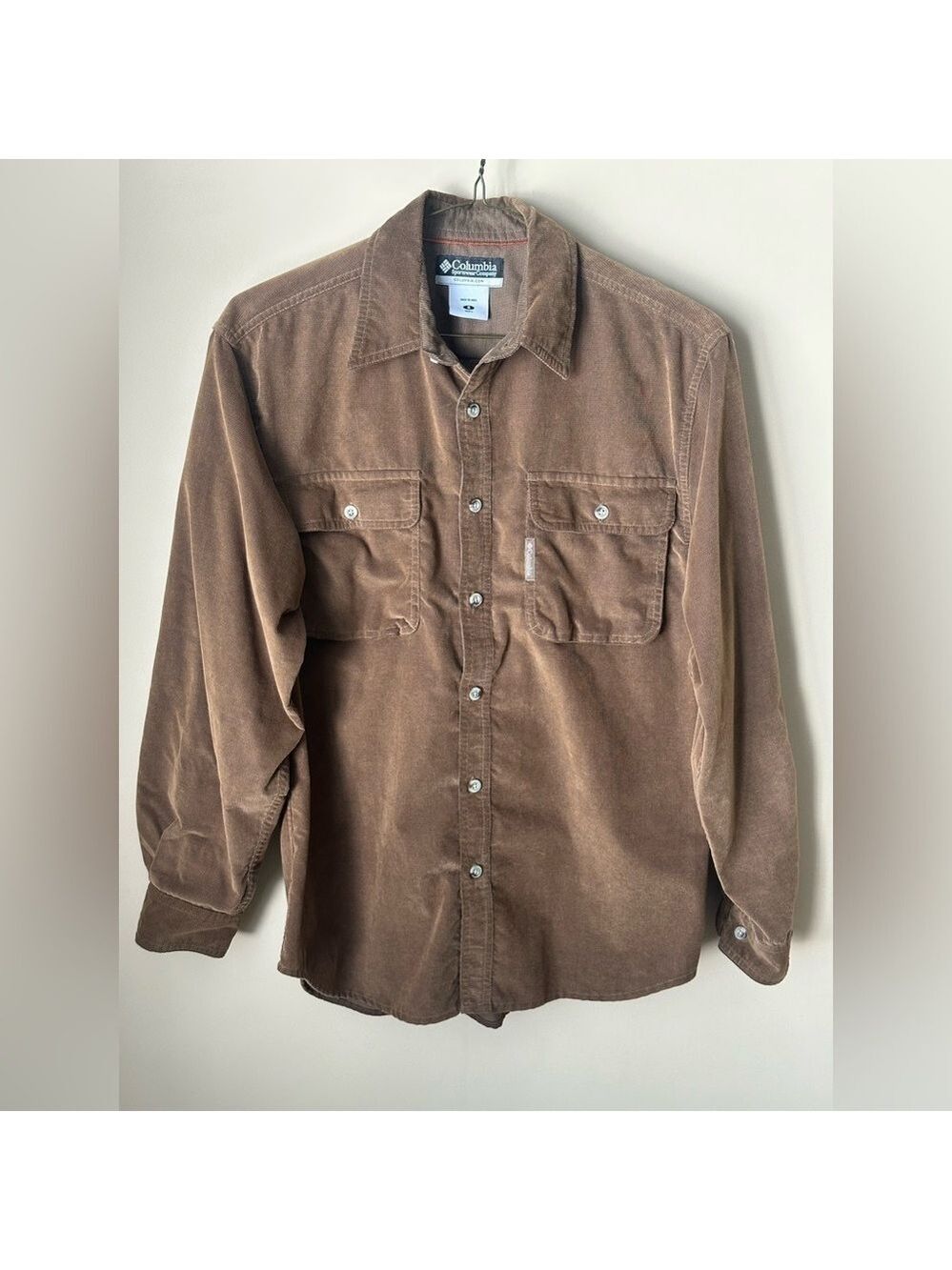 Columbia Men’s Button Down Brown Long Sleeve Shirt Size Small - Picture 1 of 4